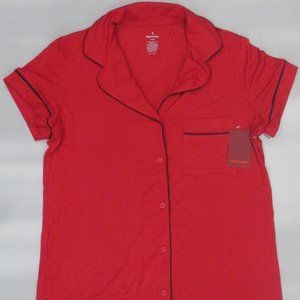 Tommy John Second Skin Mas Pajama Shirt Red Medium